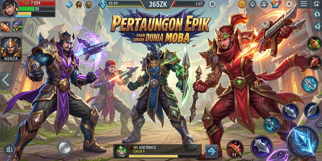 Gameplay seru di arena MOBA penuh aksi.