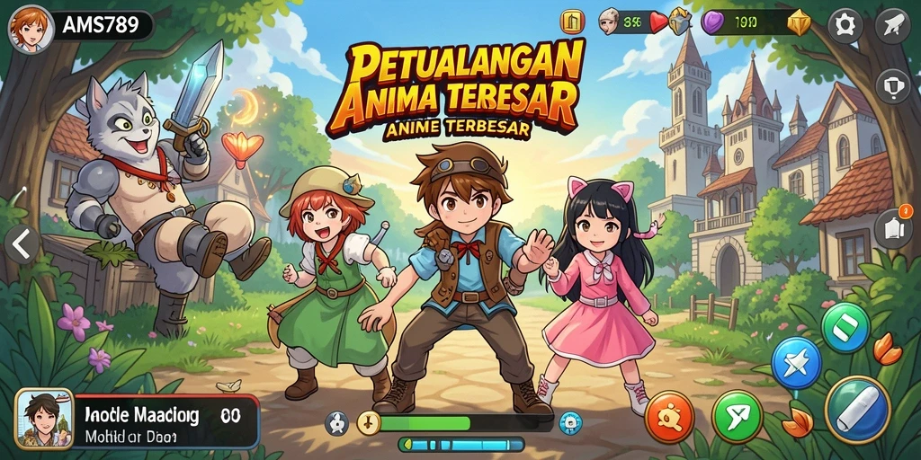 Tampilan gameplay seru di dunia anime yang memukau.