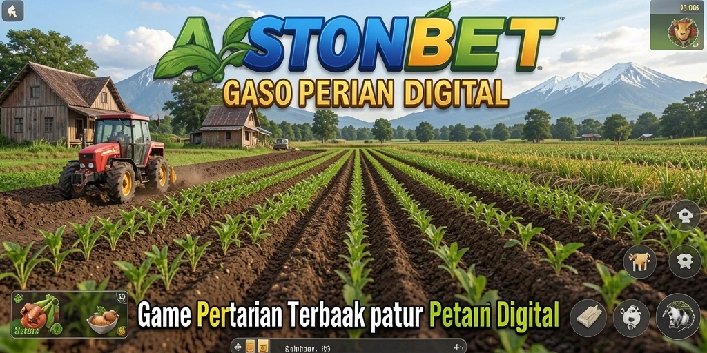Screenshot gameplay ASTONBET yang menunjukkan kebun yang subur.