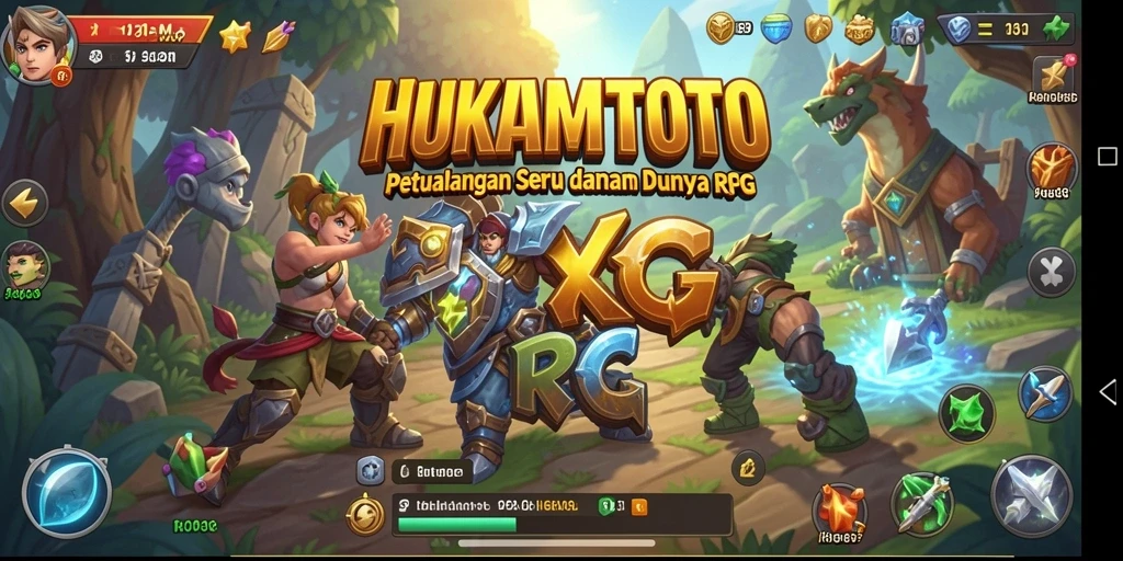 Tangkapan layar menampilkan karakter bertarung dalam dunia RPG yang kaya.