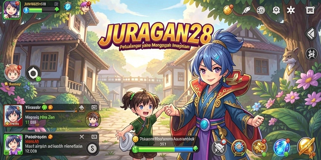 Tampilan gameplay <strong>JURAGAN28</strong> yang seru dan penuh warna.
