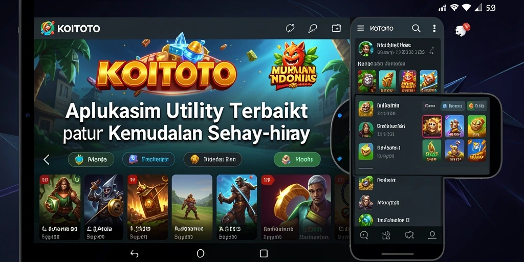 Tampilan utama KOITOTO dengan fitur-fitur aplikasi Utility.