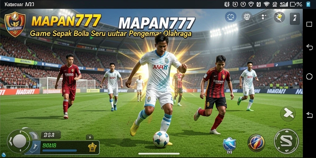Tampilan gameplay sepak bola seru di MAPAN777.