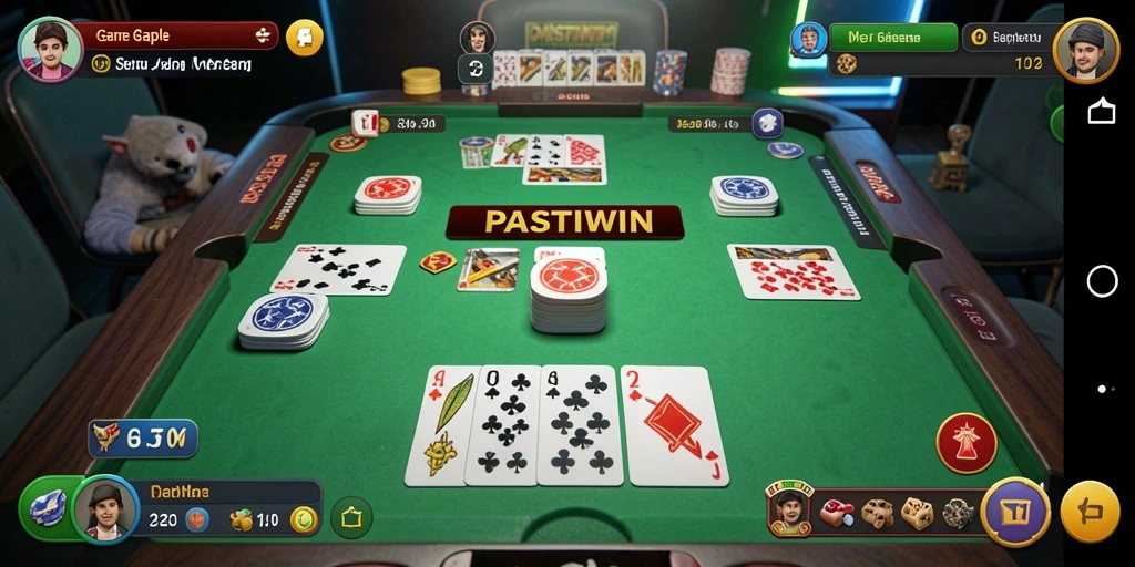 Screenshot utama PASTIWIN menampilkan gameplay Gaple yang seru.
