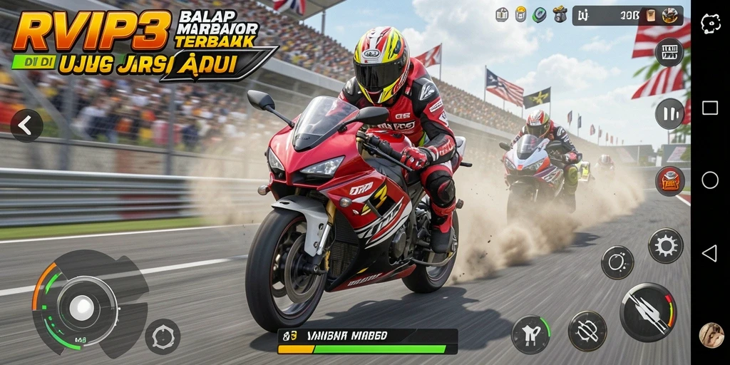 Tampilan aksi balapan seru di RVIP3.