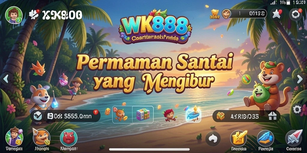 Tampilan gameplay seru dari WK888 dalam mode santai.